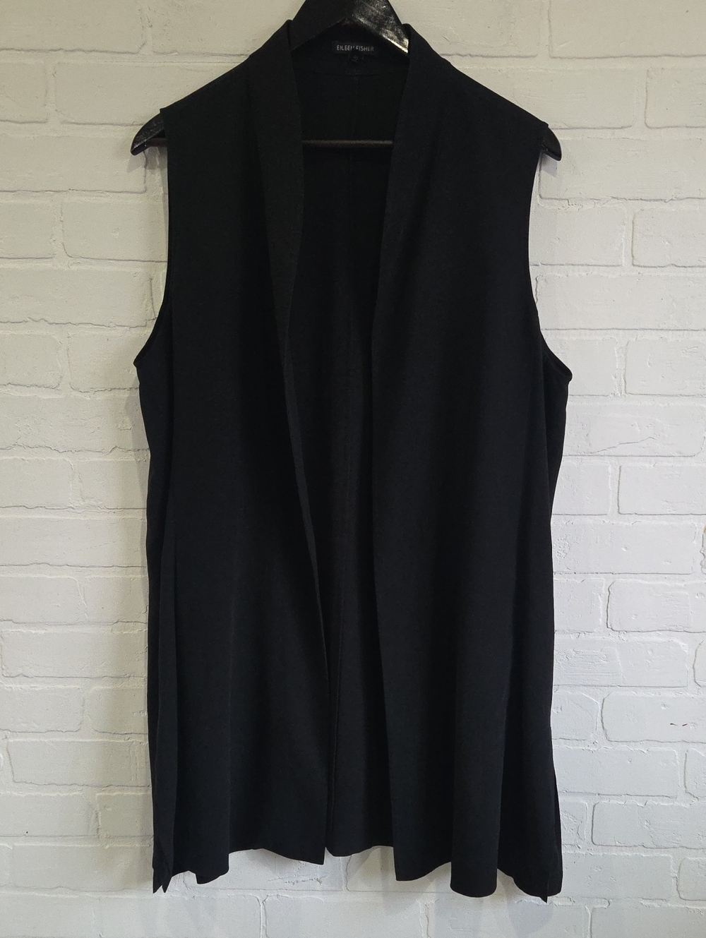 Eileen Fisher Silk Open-Front Vest